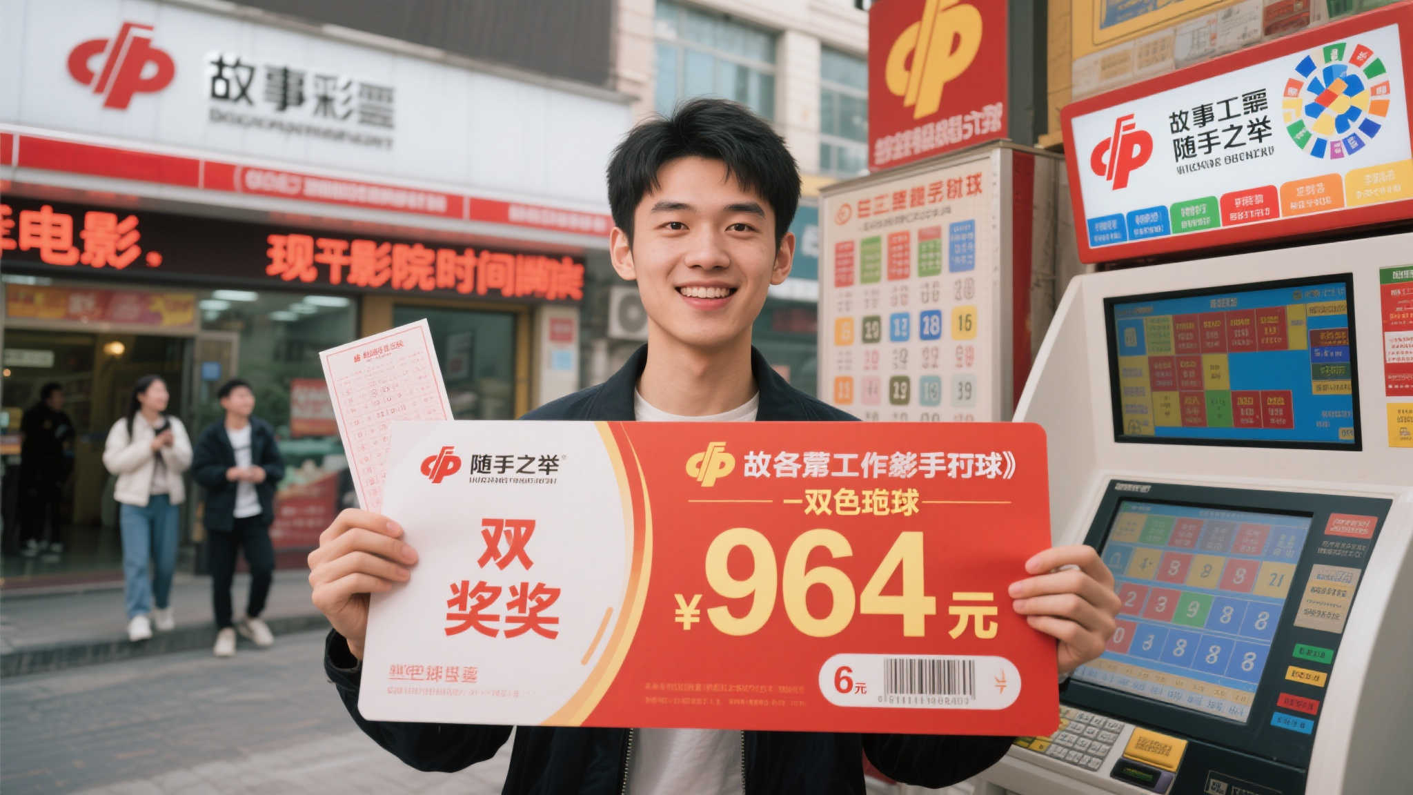 95后随手6元机选票，中双色球664万大奖，等电影间隙喜获惊喜